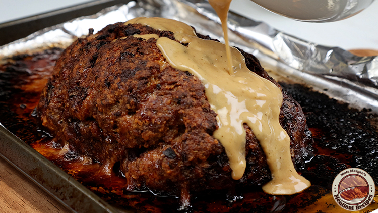 Homemade meatloaf and gravy