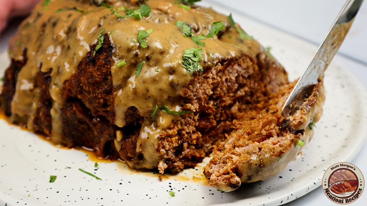 Homemade meatloaf recipe with gravy