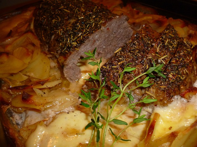 Juicy fresh cooked meatloaf.